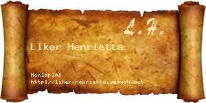 Liker Henrietta névjegykártya